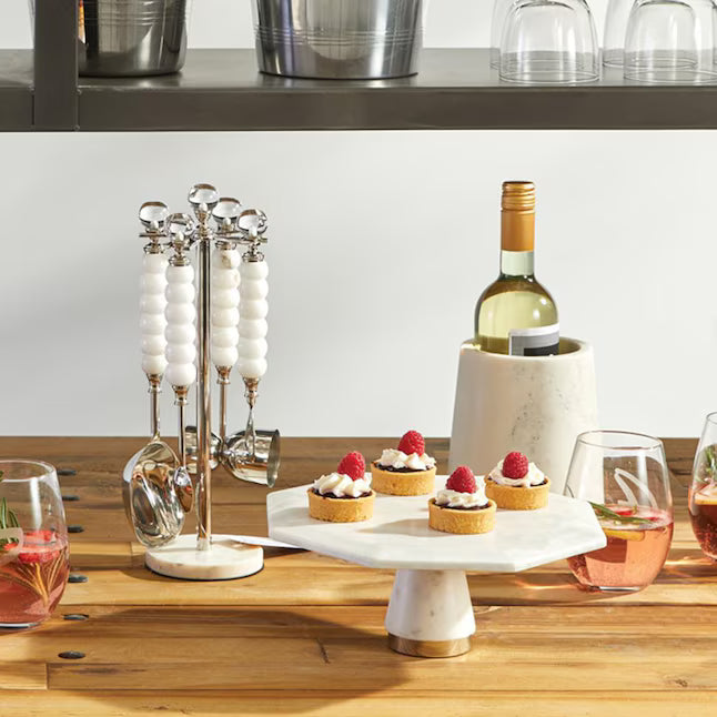 Octagon Marble Cake Stand