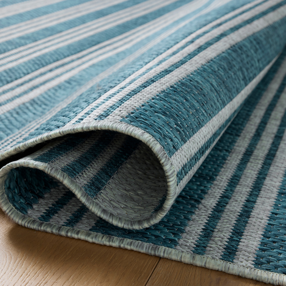 Easton Indoor/Outdoor Teal/Fog Rug