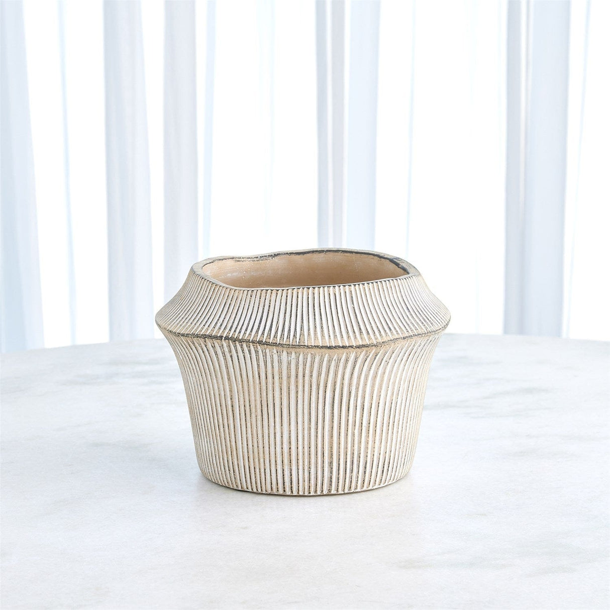 Vertical Edge Cement Vases and Pot