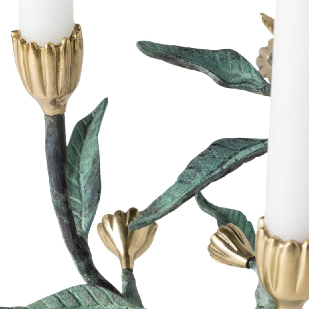 Bernadette Antique Gold Patina Candelabra