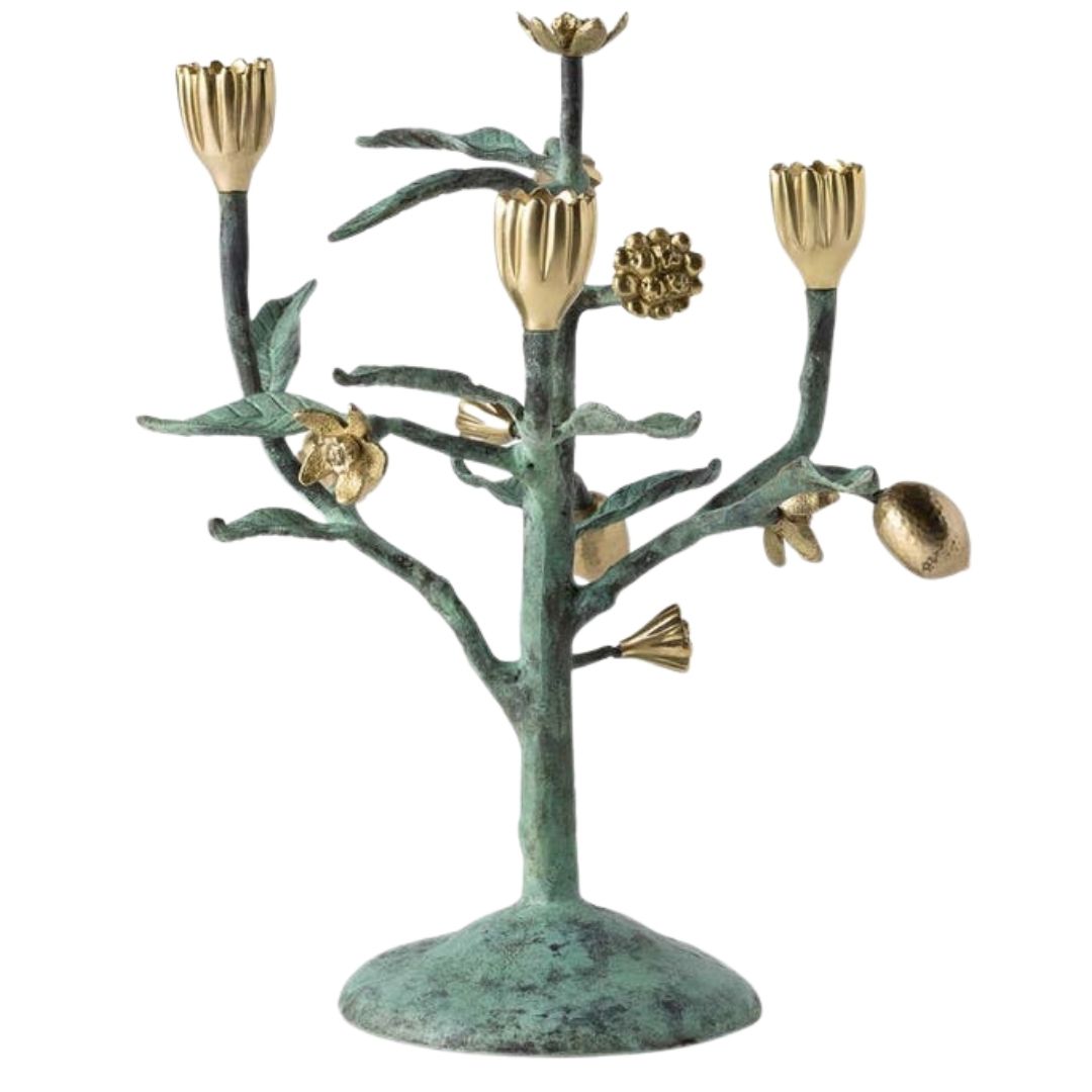 Bernadette Antique Gold Patina Candelabra