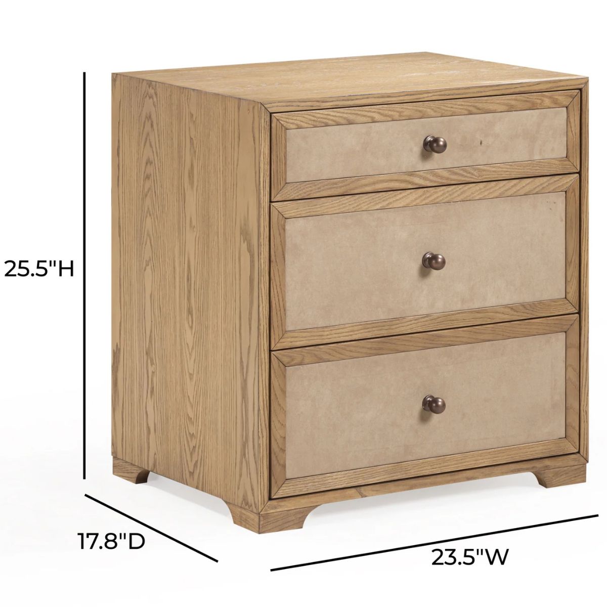 Lorena 3-Drawer Nightstand