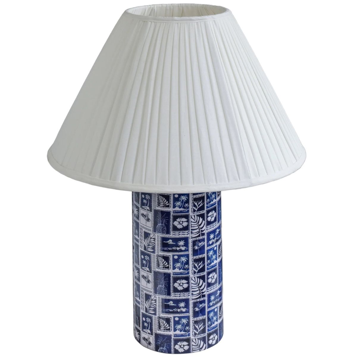 Vicky Blue Pleated Table Lamp