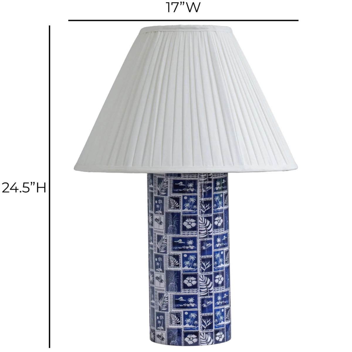 Vicky Blue Pleated Table Lamp