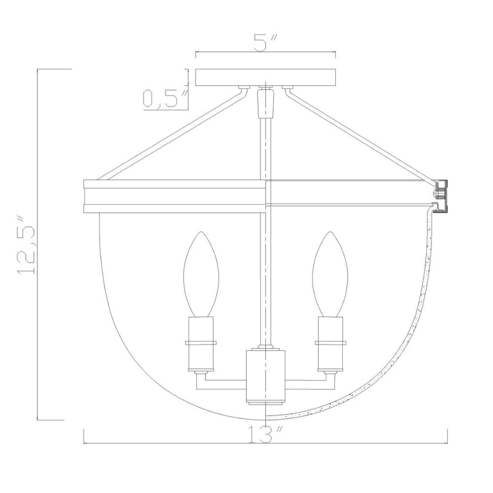 Libby Langdon Herrick Semi Flush Mount Flush Mounts HRK-2500-LG-NY 633779105999