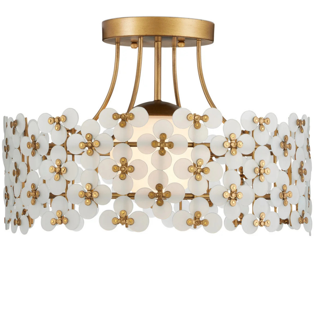 Spring Flower Semi-Flush Mount