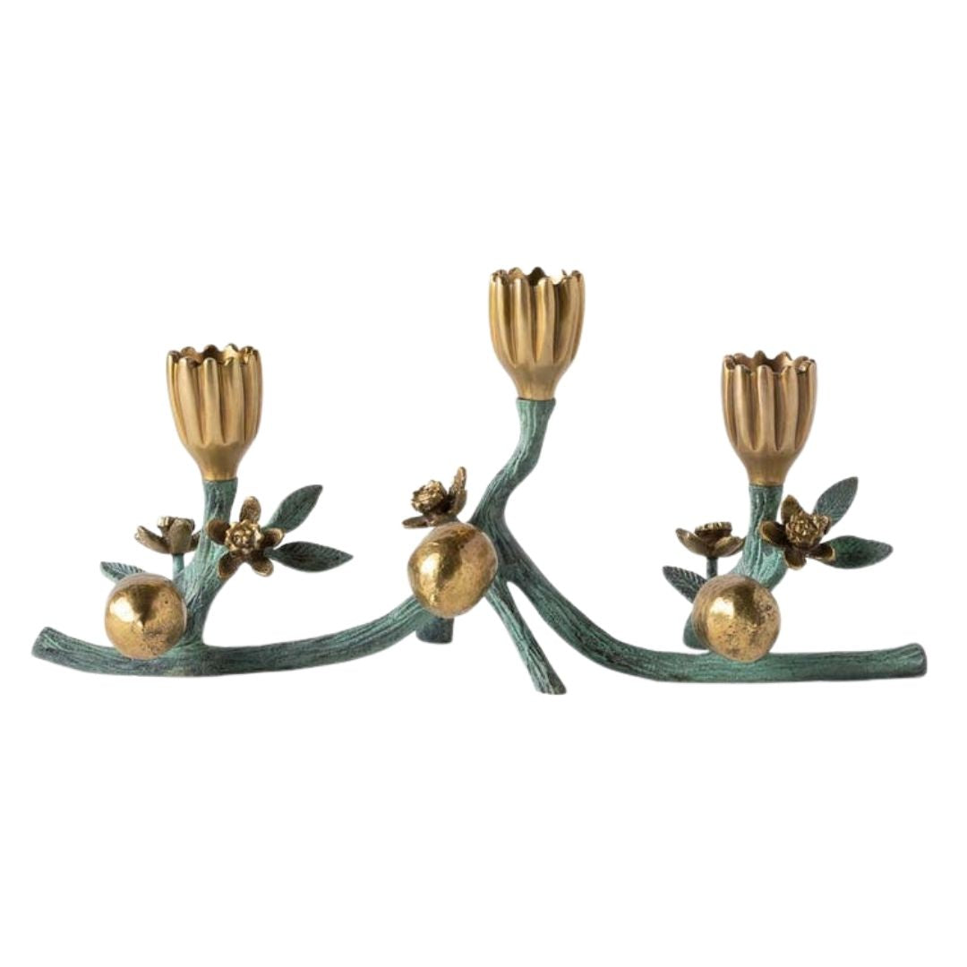 Bernadette Antique Gold Patina Candle Holder