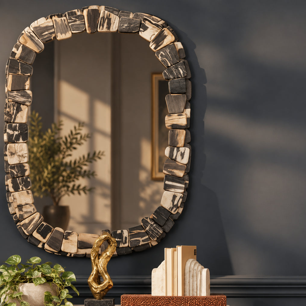 Bronte Mirror Round + Oval Mirrors MIRBRONTE3040PWBK