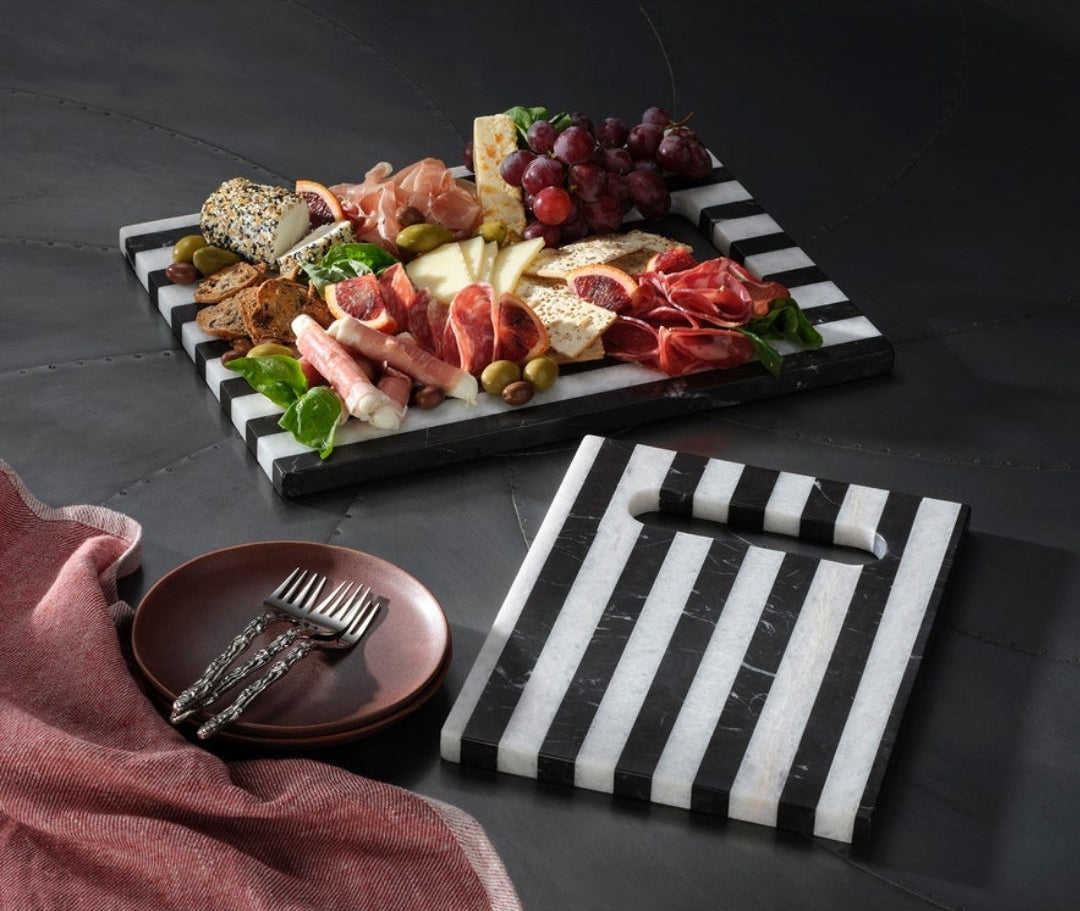 Marceau Black/White Striped Serving Board