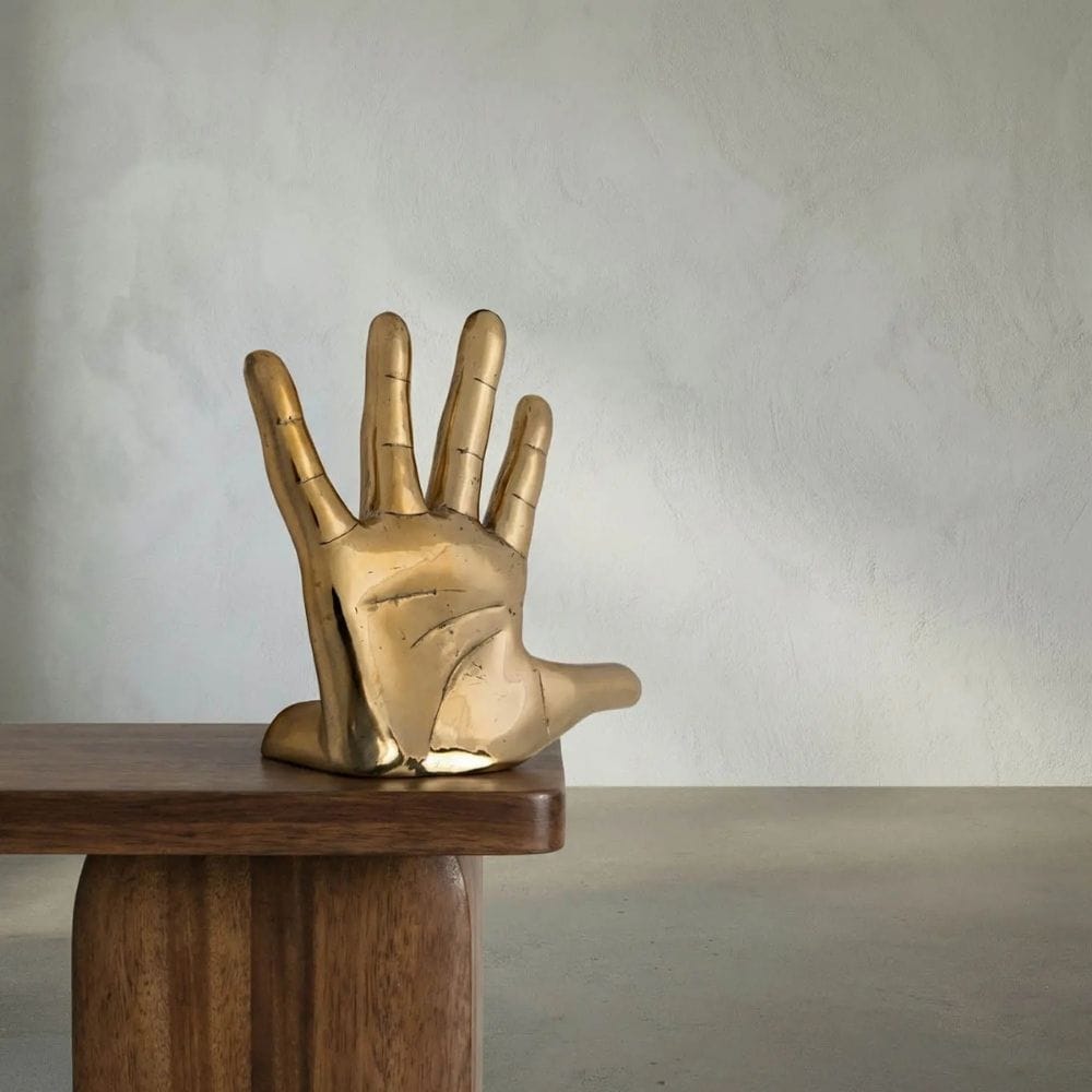 Brass Hand on the Wall Sculptural Objects AB-231BR 00842449116184