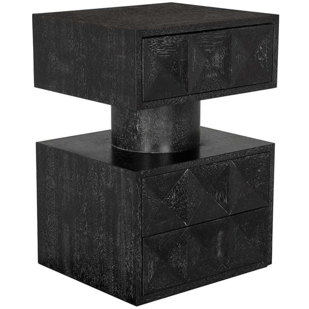 Kingston Side Table Nightstands + Bedside Tables GTAB9023BKW 00842449138551