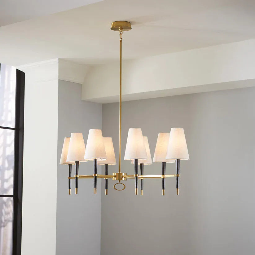 Jonathan Adler Ventana Oval Chandelier Antique Brass Chandeliers Robert-Abbey-PN718