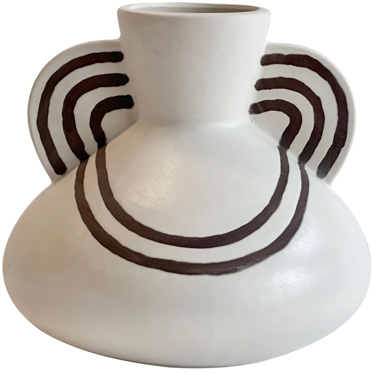 Ceramic Squiggle Wide-Bodied Vase