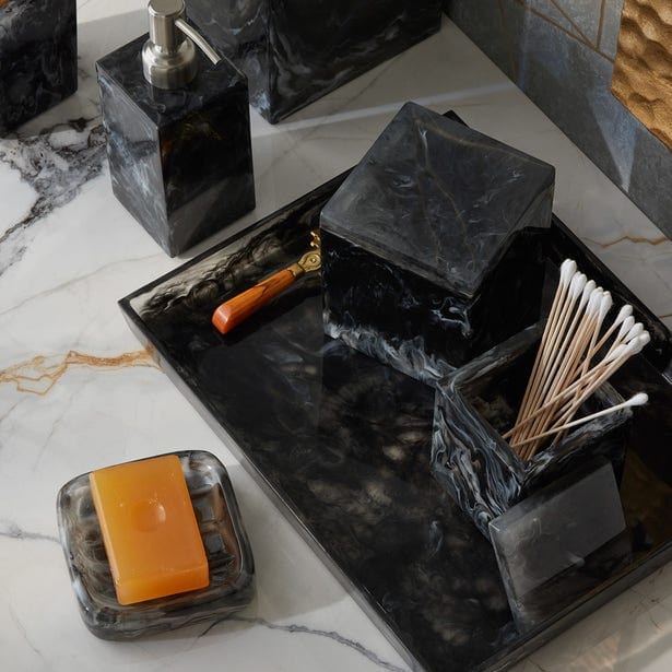 Abiko Obsidian Bath Collection Bath Accessory