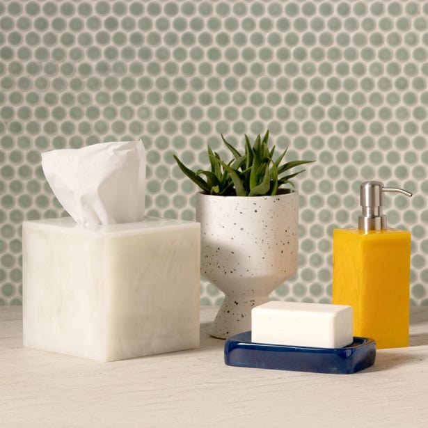 Abiko Pearl White Bath Collection Bath Accessory