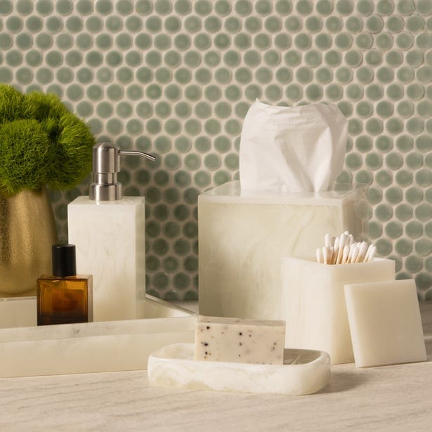 Abiko Pearl White Bath Collection Bath Accessory