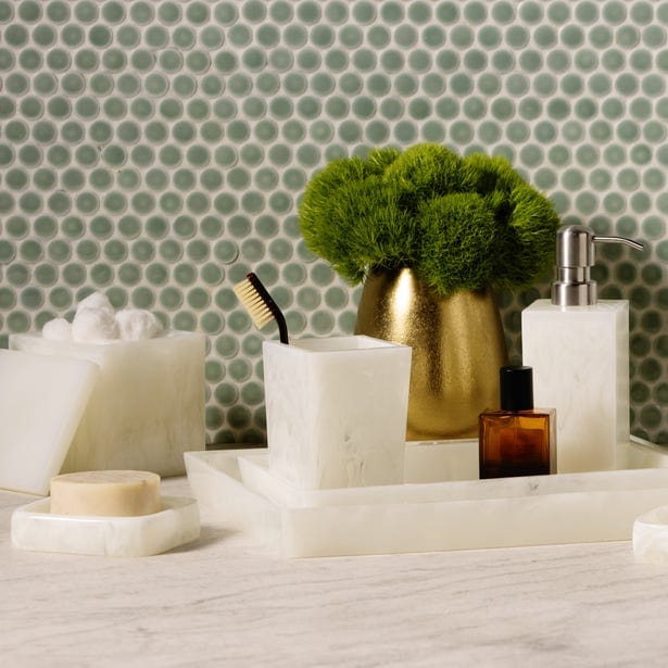 Abiko Pearl White Bath Collection Bath Accessory