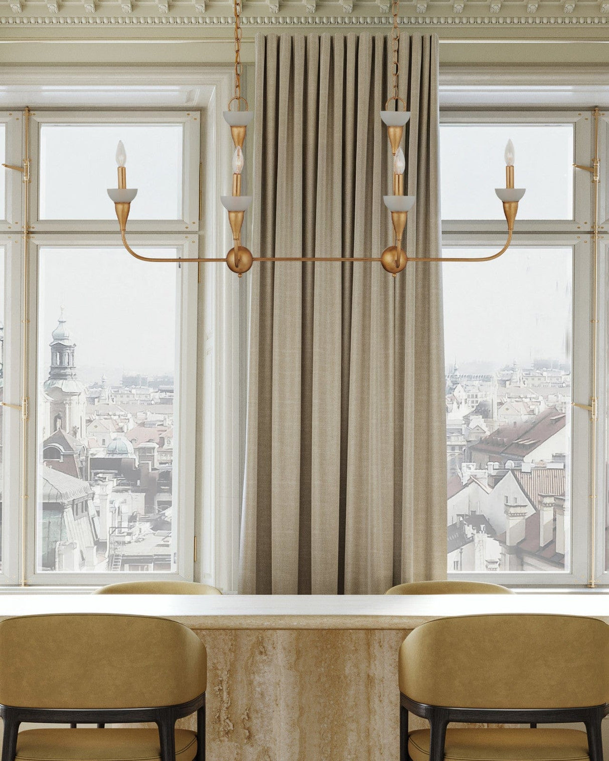 Aurelia Frost Rectangular Chandelier