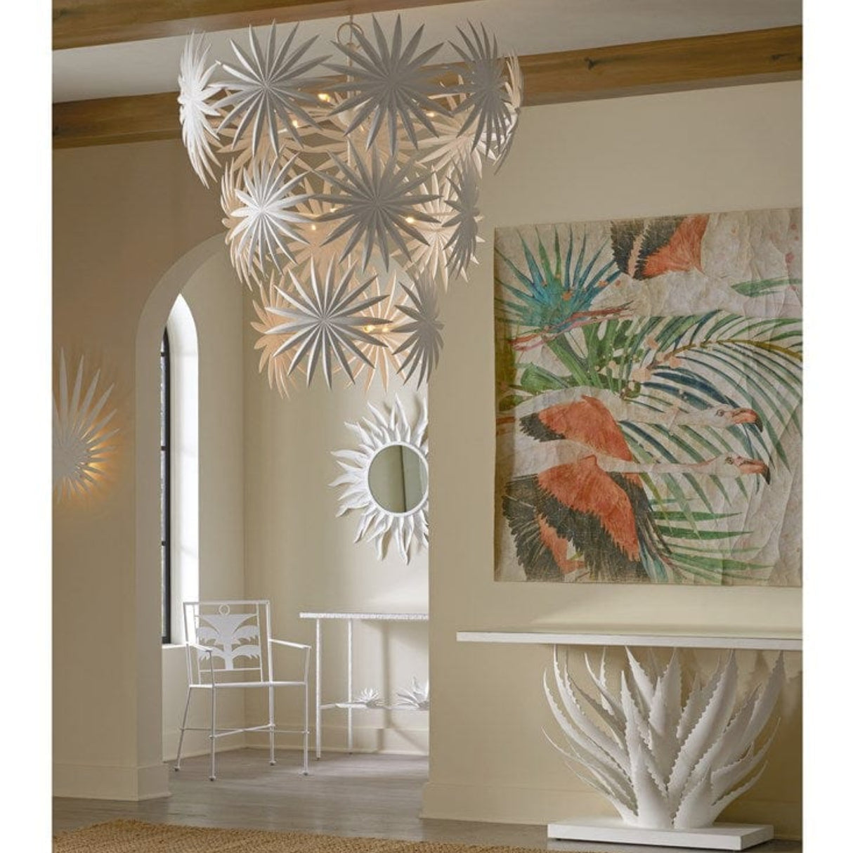 Agave White Console Table 4000-0168