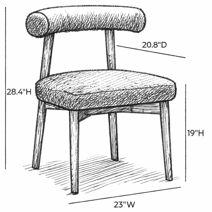 Aksel Boucle Side Chair Dining Chairs + Benches