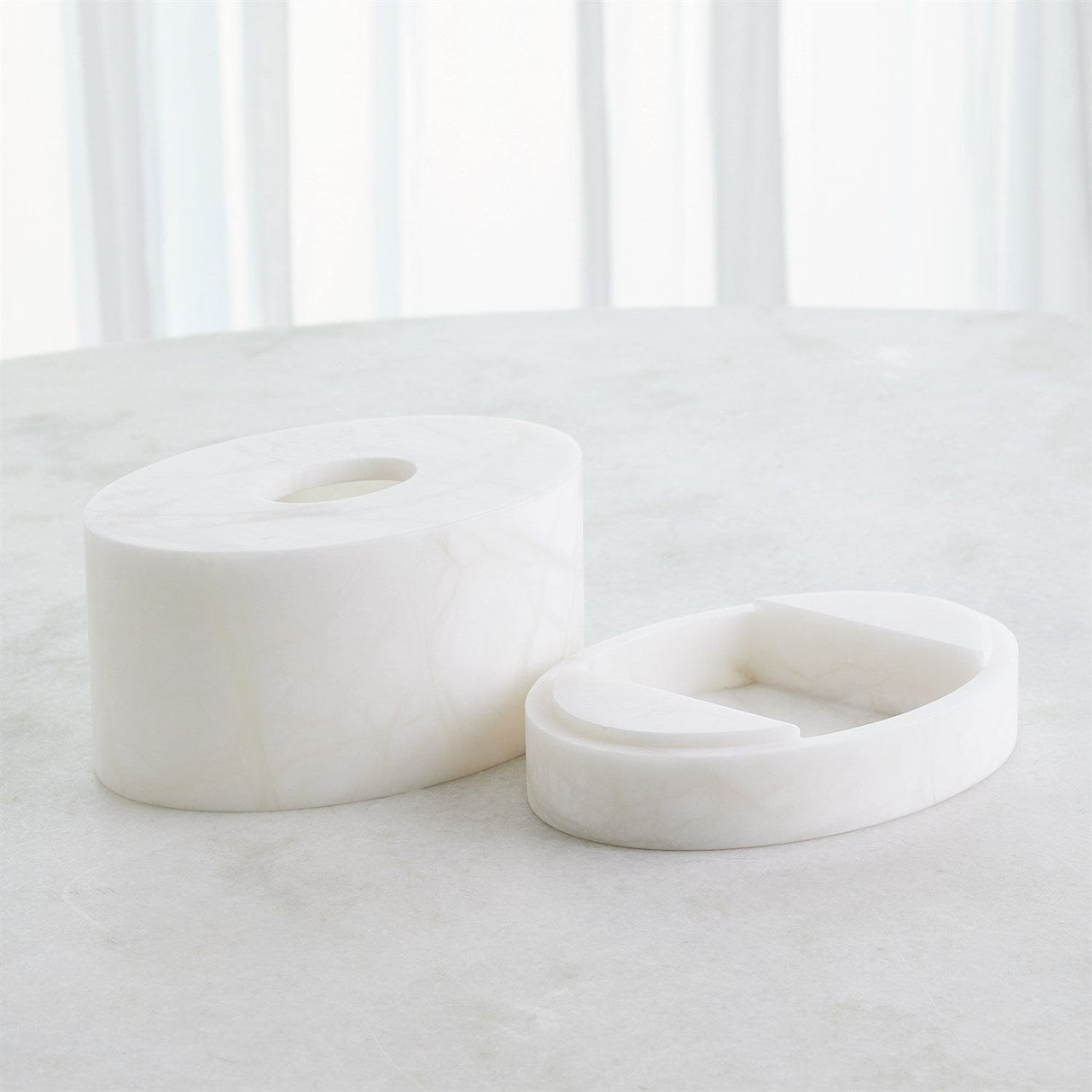 Alabaster Oval Bath Collection Bath Accessory