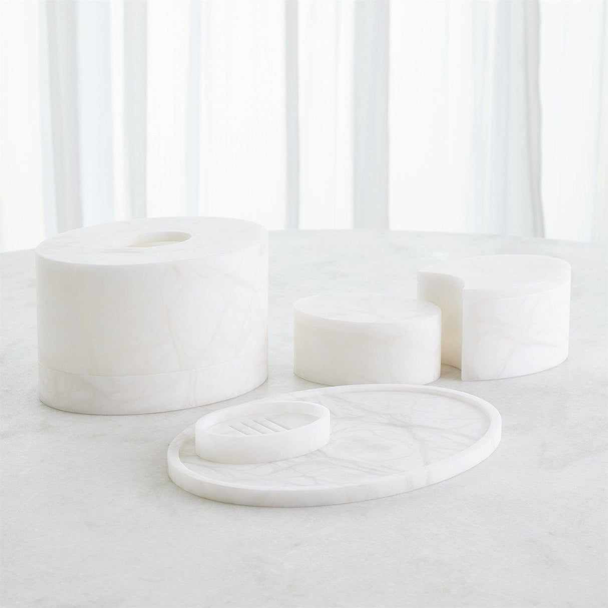 Alabaster Oval Bath Collection Bath Accessory