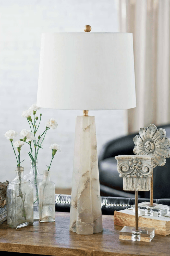 Alabaster Quatrefoil Lamp Table Lamps