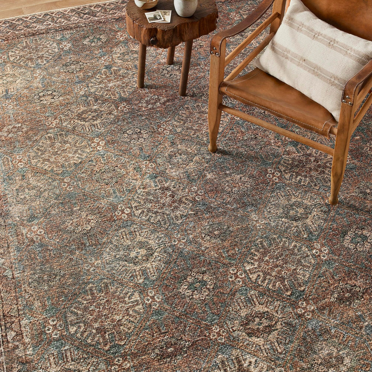 Amber Lewis Billie Rug - Aqua/Rust Rugs