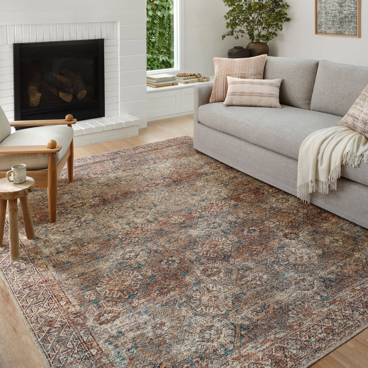 Amber Lewis Billie Rug - Aqua/Rust Rugs