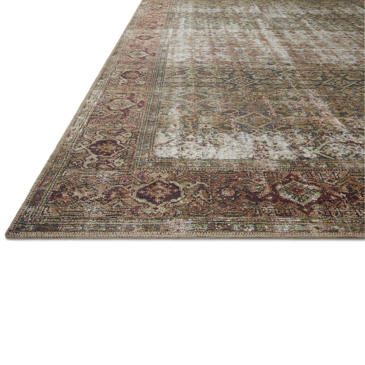 Amber Lewis Georgie Rug - Moss/Salmon Rugs