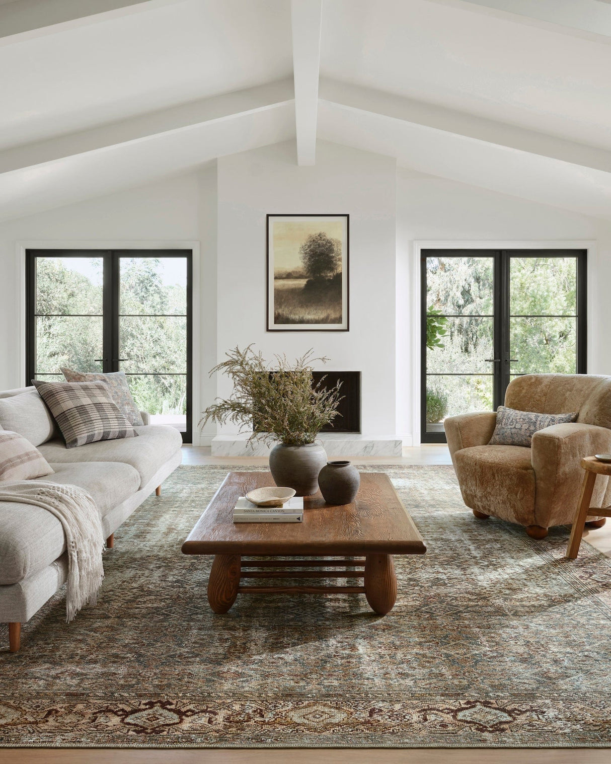 Amber Lewis Georgie Rug - Moss/Salmon Rugs