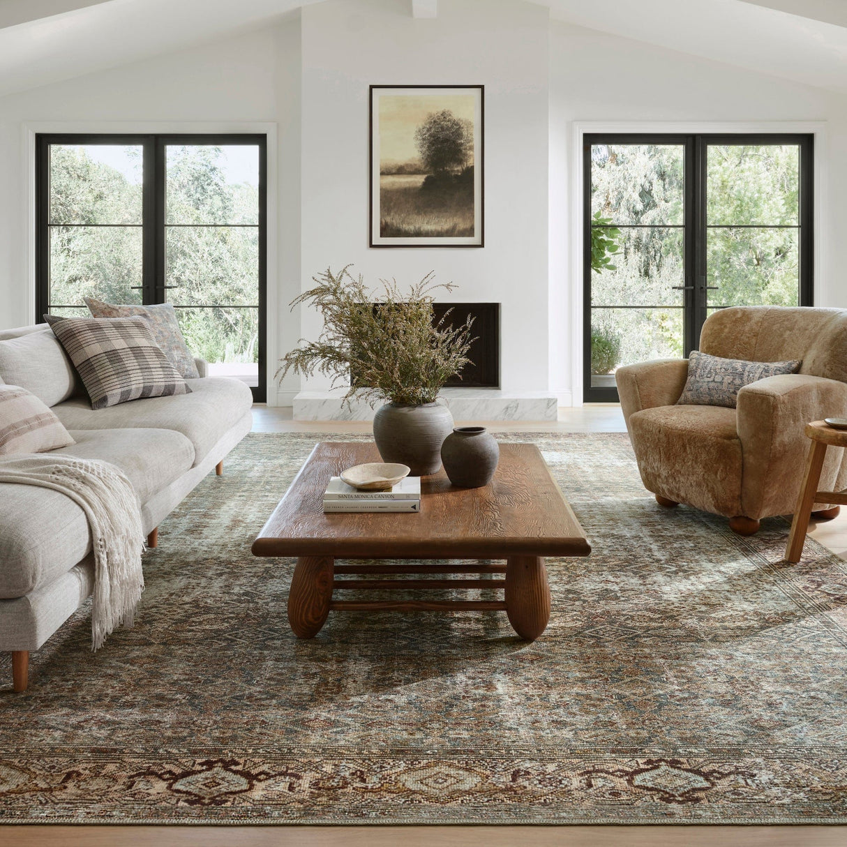 Amber Lewis Georgie Rug - Moss/Salmon Rugs