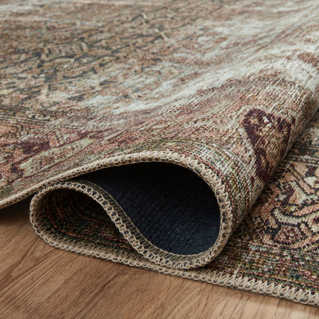 Amber Lewis Georgie Rug - Moss/Salmon Rugs