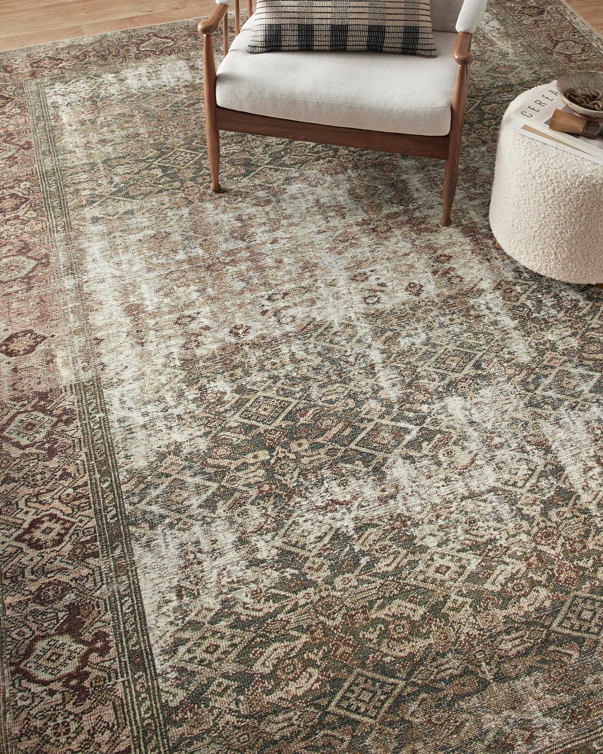 Amber Lewis Georgie Rug - Moss/Salmon Rugs