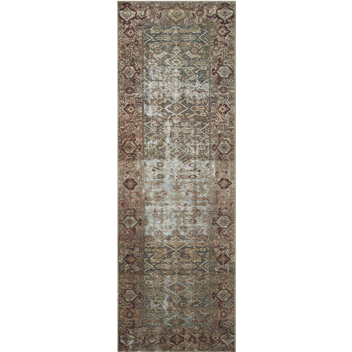 Amber Lewis Georgie Rug - Moss/Salmon Rugs loloi-GER-07-AL-MOSS-SALMON-2696