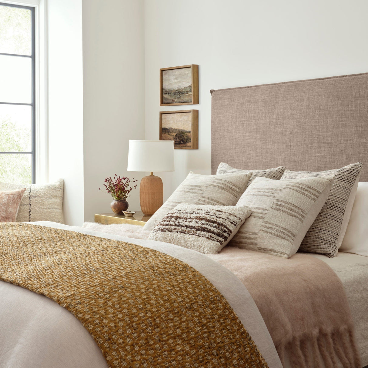 Amber Lewis Joan Pillow - Ivory/Tobacco Pillow & Decor