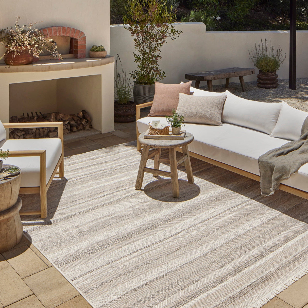 Amber Lewis Malibu Indoor/Outdoor Rug - Ivory/Dove Rugs