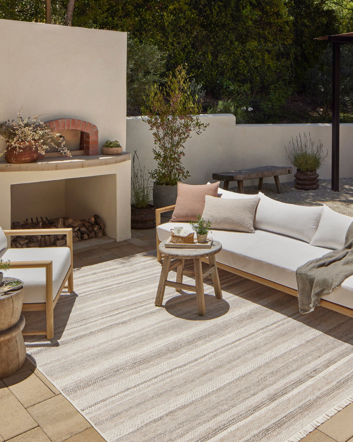 Amber Lewis Malibu Indoor/Outdoor Rug - Ivory/Dove Rugs