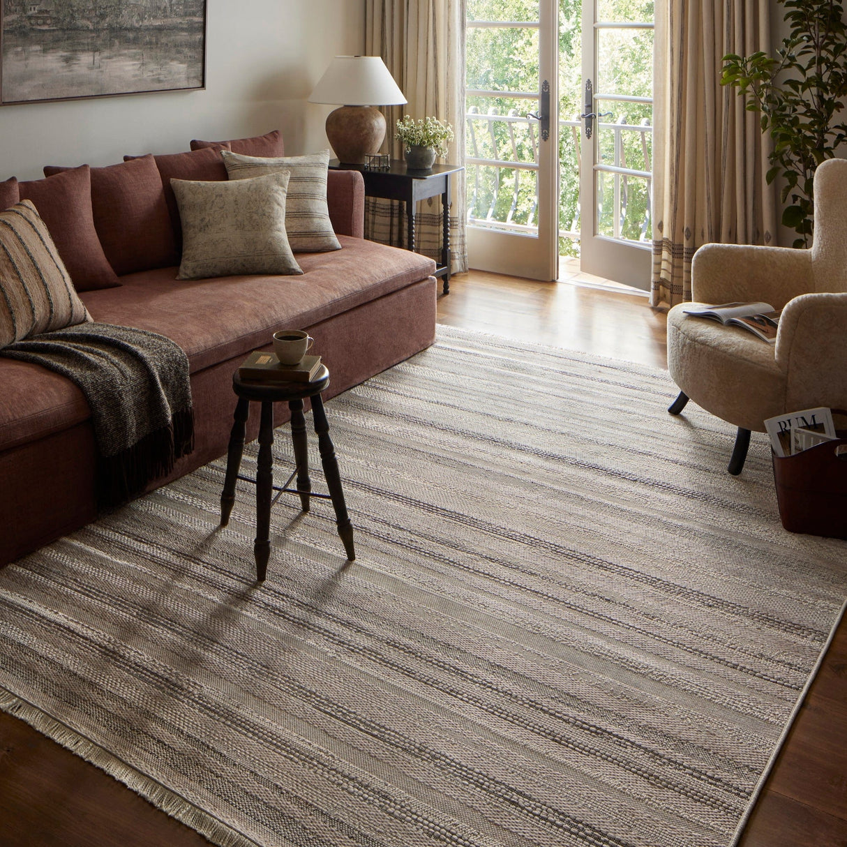 Amber Lewis Malibu Indoor/Outdoor Rug - Ivory/Dove Rugs