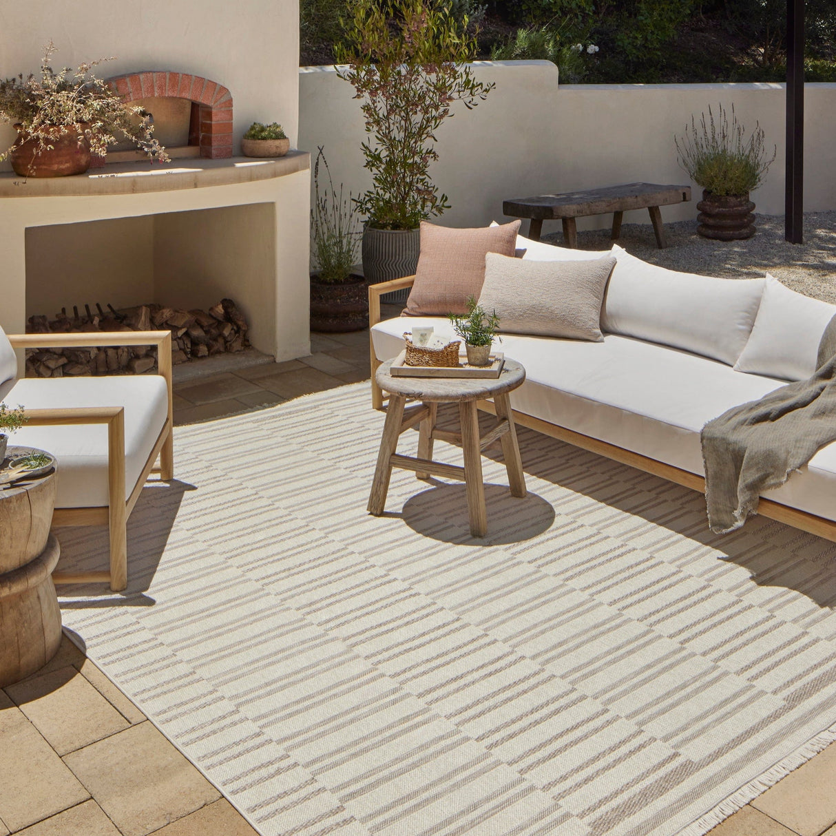 Amber Lewis Malibu Indoor/Outdoor Rug - Ivory/Dove Rugs