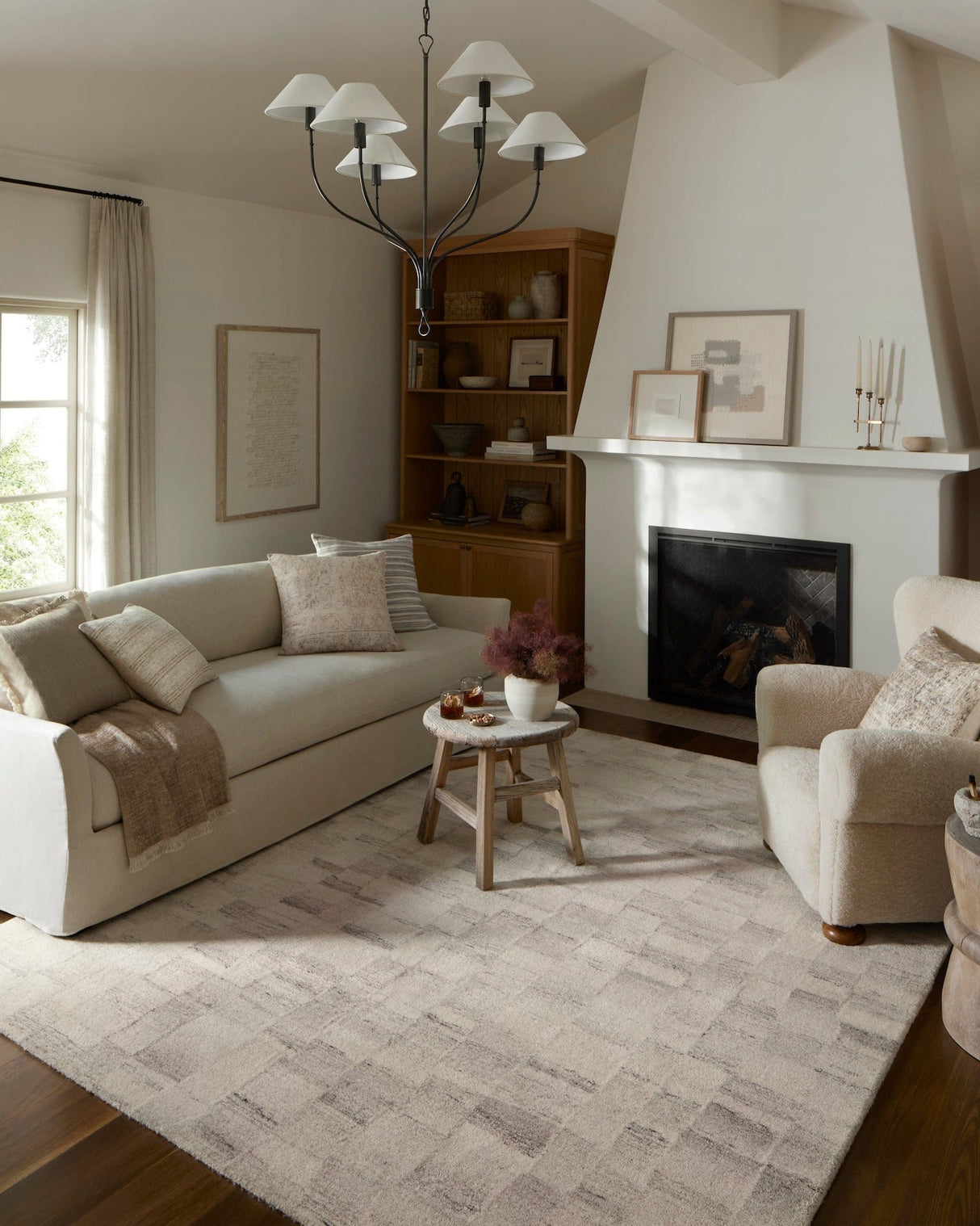 Amber Lewis Rocky Rug - Ivory/Silver Rugs