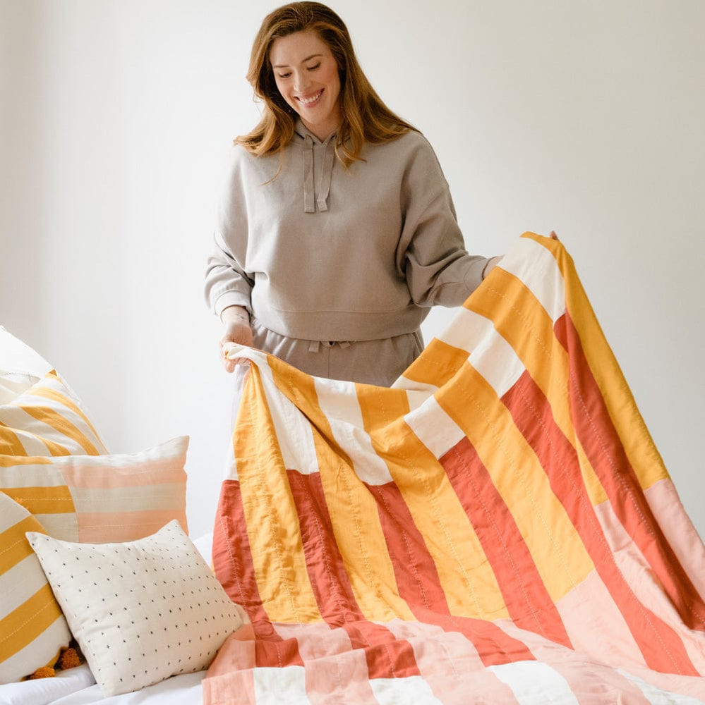 Anchal Offset Stripe Quilt Throw Throws anchal-SSQSSB