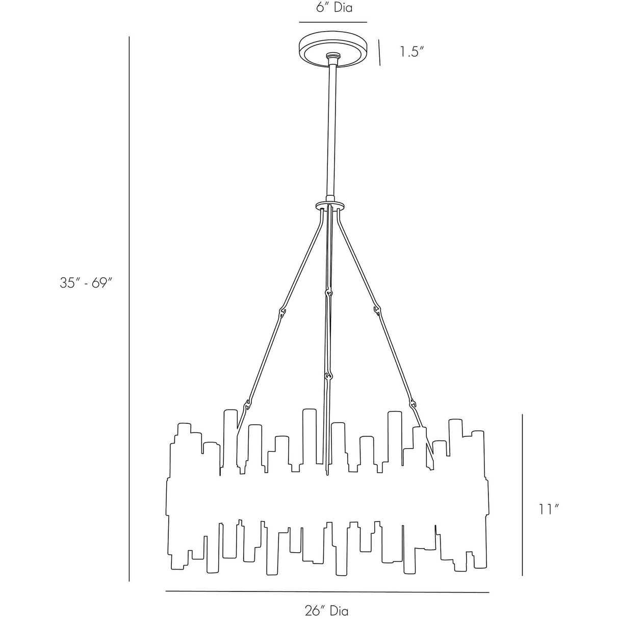 Arteriors Haskell Small Chandelier Lighting arteriors-89094 00796505363022