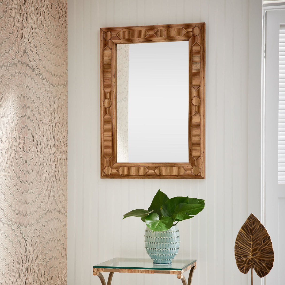 Arteriors Madeline Mirror Rectangular Rattan Mirror arteriors-DC5004