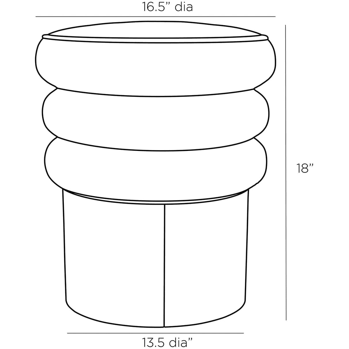 Arteriors Rollo Ottoman Leather Ottoman arteriors-6265