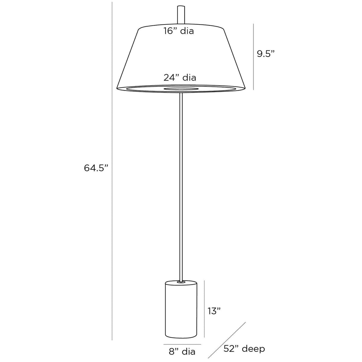 Arteriors Walding Floor Lamp Floor Lamp arteriors-PFC04-SH001