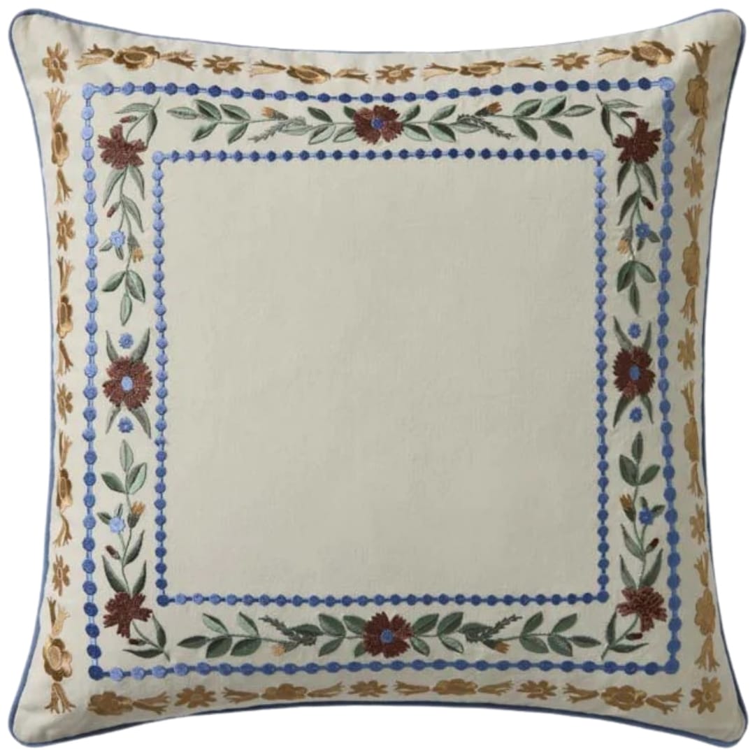 Aster Border Pillow Throw Pillows PSETPRP0082IVMLPIL3 885369943362