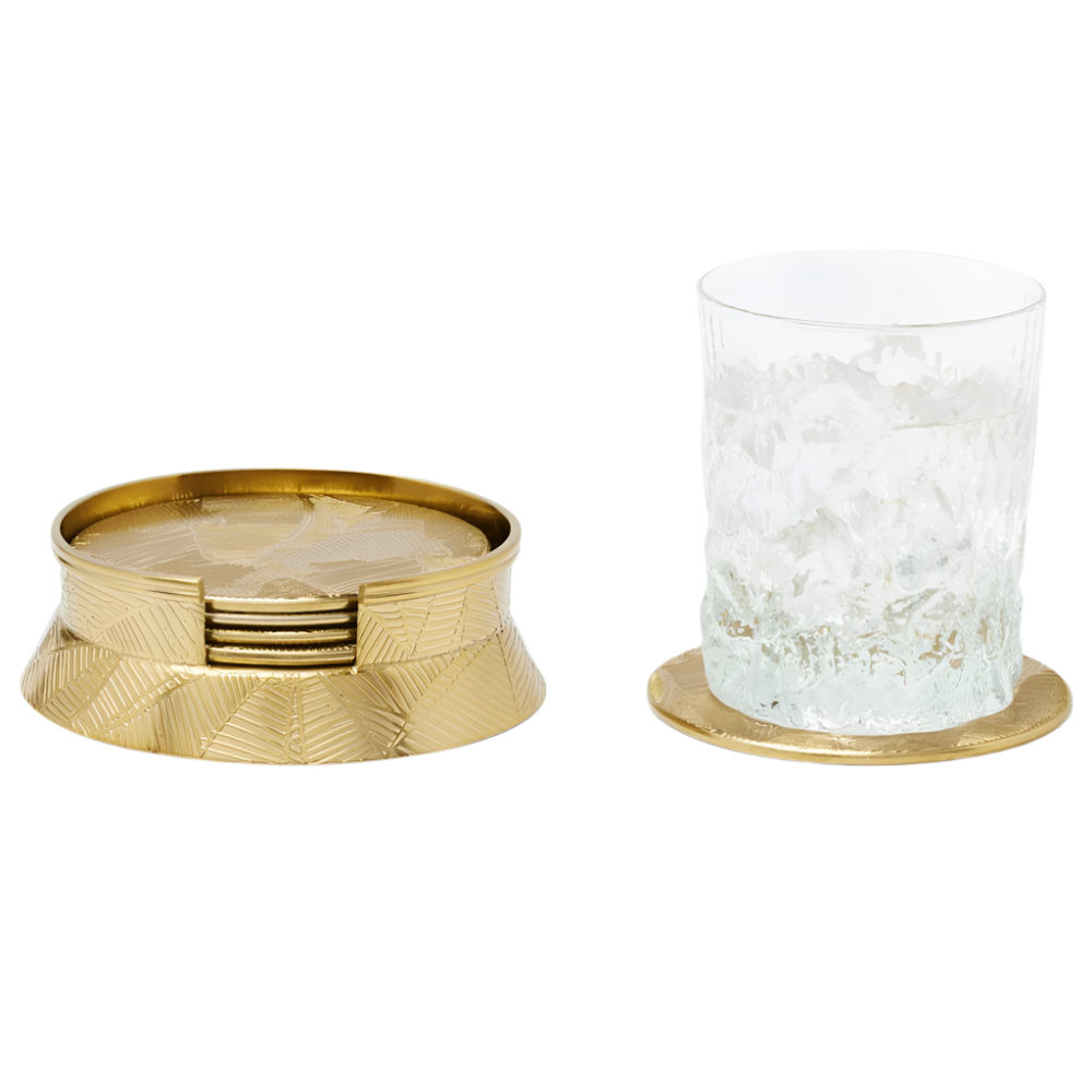 Athena Matte Gold Coasters (Set of 4) Kitchen Accessory BP005412
