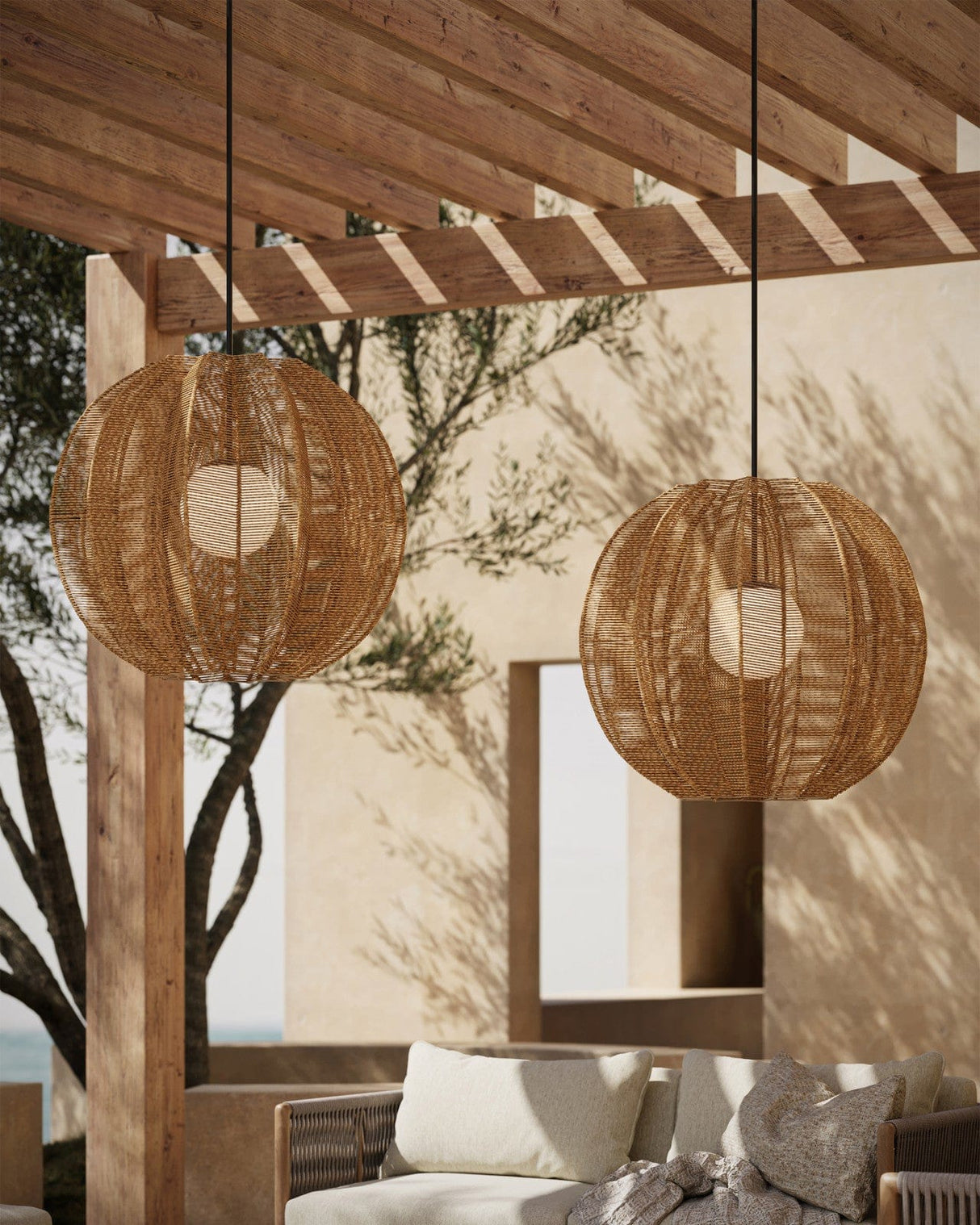 Barbary Fluted Outdoor Pendant