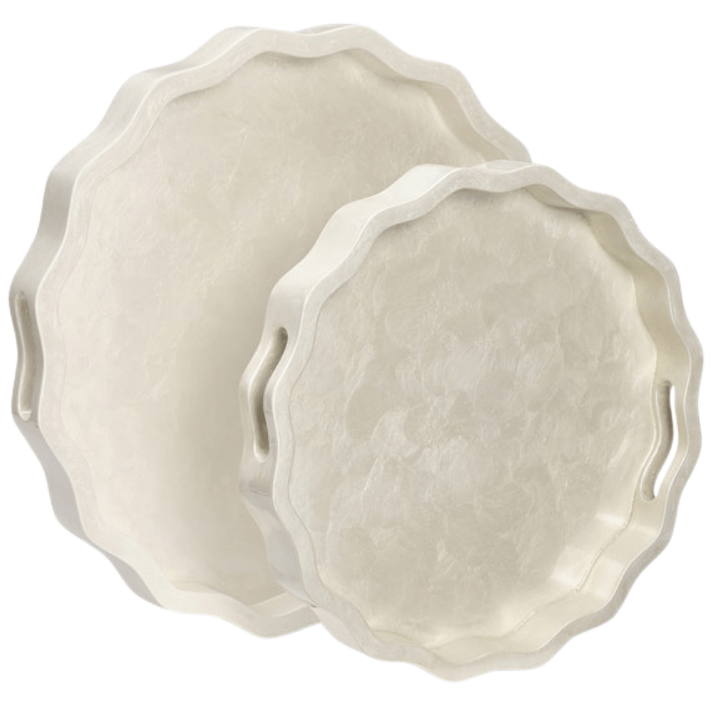 Barbetta Tray (Set of 2) Decorative Object OBJBARBETTRWHS2